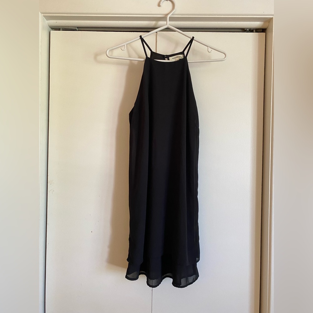 Monteau Black Halter Neck Dress